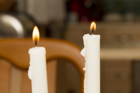 Two shabbat Burning Candlesの写真素材