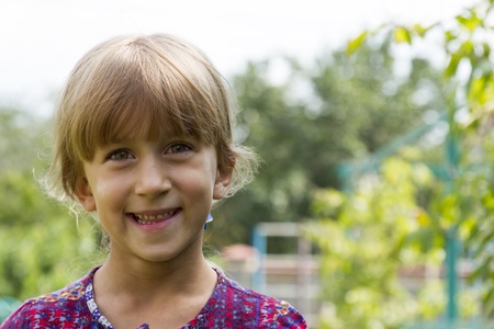 Little pretty girl in the parkの写真素材