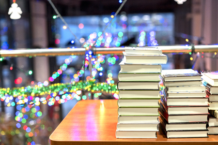 books on store shelves shop for booksの写真素材