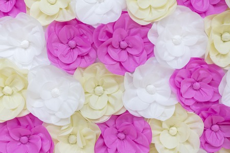 Large colored paper flowers background.の写真素材