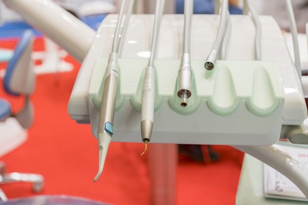 Professional equipment used in a dentist clinic. Closeup of a modern dentist tools, burnishersの写真素材