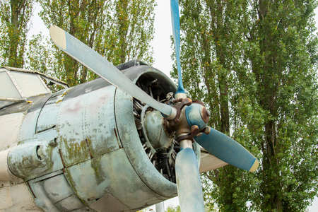 Old aircraft close up. old airplane. foto of an old airplaneの写真素材