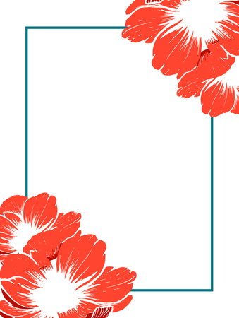 Wedding card border, postcard or photo frame template.のイラスト素材