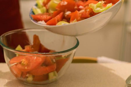 Making saladの写真素材