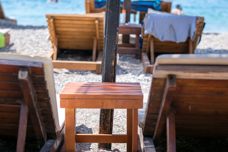 Beach chairs on the beach,の写真素材