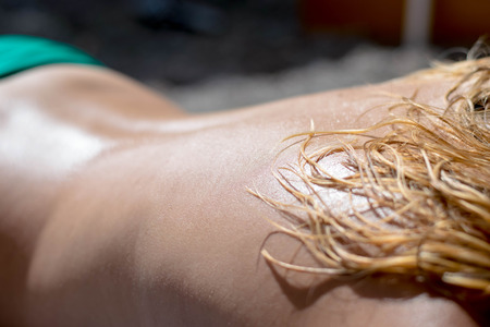 Girl on the beachの写真素材