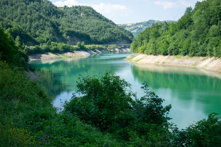 Scenic view of a lakeの写真素材