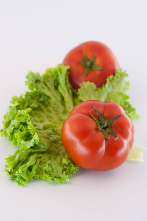 Lettuce and tomatoesの写真素材