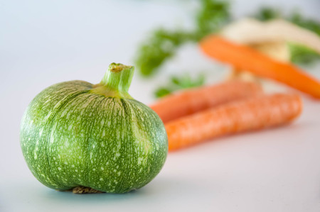 Carrots, parsley, zucchiniの写真素材