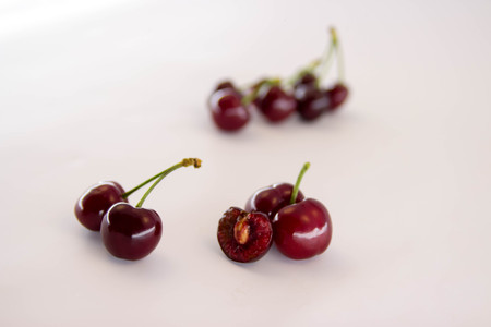 Bunch of fresh cherriesの写真素材