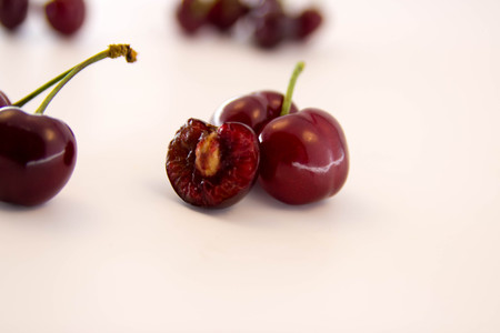 Bunch of fresh cherriesの写真素材