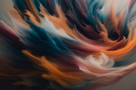 abstract background of multicolored lines in the form of wavesの写真素材