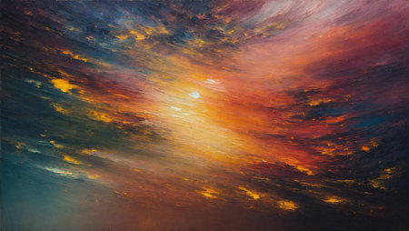 Sunset and clouds in the sky. Abstract background. Texture.の写真素材