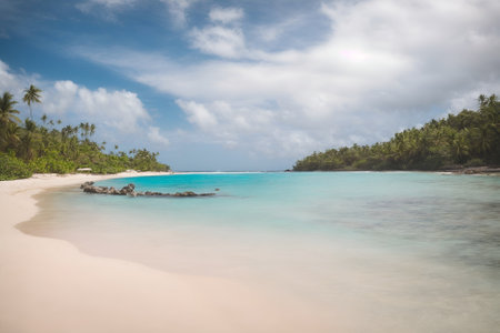 Tropical beach at Seychelles, Mahe islandの写真素材