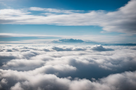 Beautiful cloudscape with blue sky and white clouds. Nature backgroundの写真素材