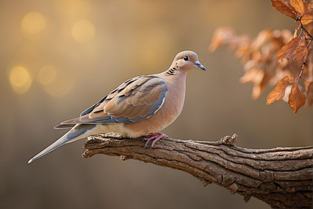 Mourning dove (Zenaida macroura) sitting on a branchの写真素材