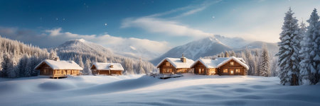 Beautiful winter landscape in the Carpathian Mountains, Ukraine.の素材