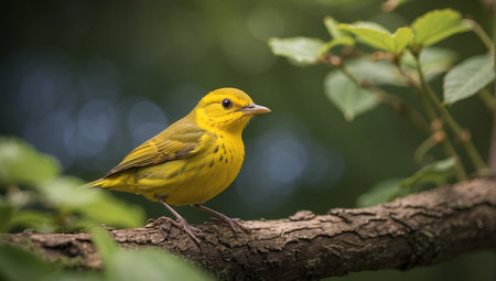 Yellow Warbler (Chloropsis canorus) on a branchの素材