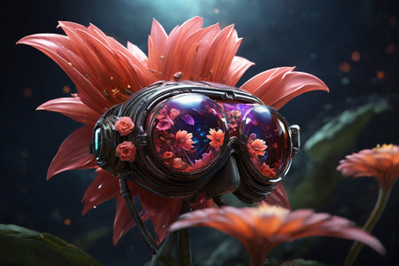 Fantasy flower in the virtual world.の素材