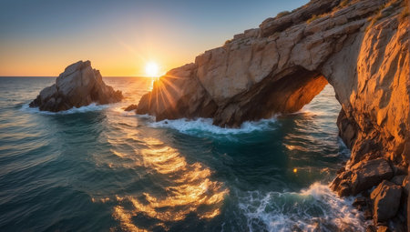 Sunset over the seaの素材