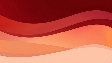 Soft wave patterns flow seamlessly in vibrant shades of red, orange, and cream. This artwork evokes...