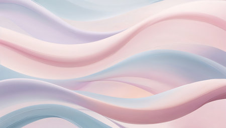 Soft pastel colors flow in gentle waves, creating an abstract composition that evokes a calming...