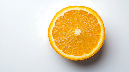 Vibrant citrus slice showcasing juicy pulp radiant color and inviting freshness on a clean bright...