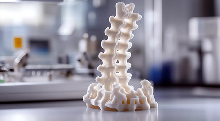 3D Printed Spinal Model: innovative medical technology for surgical planning & patient education.の写真素材