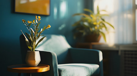 Cozy Interior with Plants and Chair.の写真素材