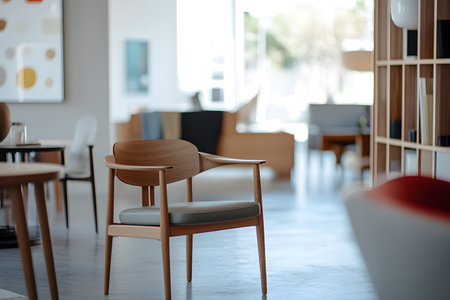 Modern Armchair in a Bright Interior Space.の写真素材
