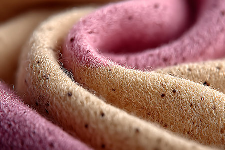 close up of a pile of pink and purple bath sponges