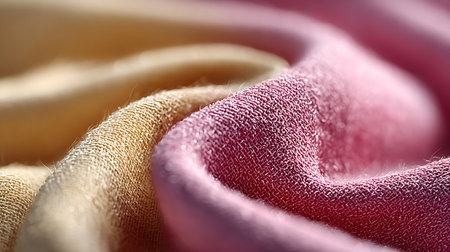 close up of colorful fabric texture background. macro shot with shallow depth of fieldの写真素材