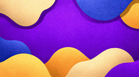 abstract background with paper cut shapes in purple and blue colors.