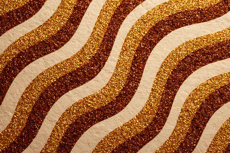 Abstract background of golden glittering stripes. Texture of gold foil.