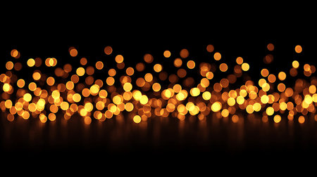 Abstract circular bokeh background of Christmaslight on black background.