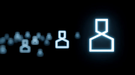 Neon hourglass with blue lights on a black background. 3d rendering
