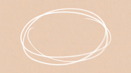 White line circle on brown paper background. Abstract grunge texture. Vector illustration.の写真素材