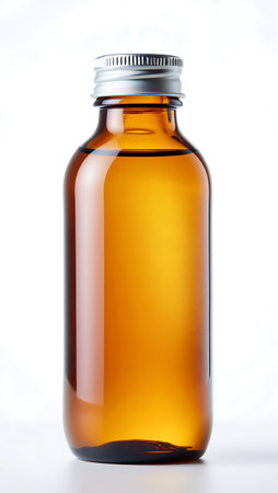 bottle of medicine on a white background. close-up.の写真素材