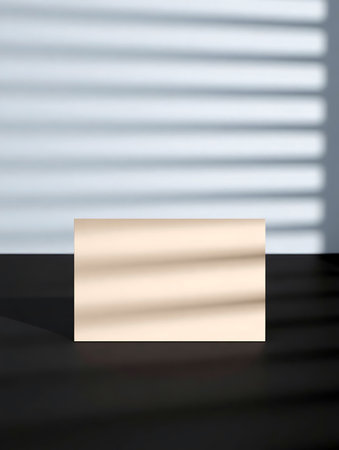 Blank business card with shadow on the wall. 3D renderingの写真素材