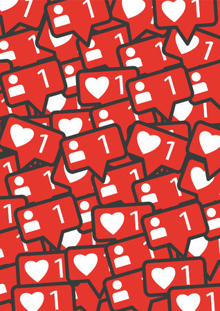 Background with likes and followers icons. Vectorのイラスト素材