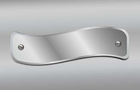 Shiny metal plate isolated on metallicのイラスト素材