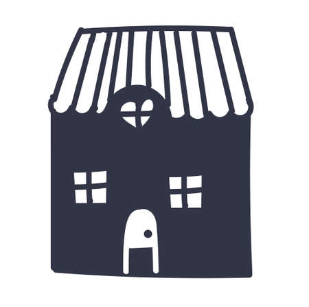 Illustration with house. Scandinavian style. Vector illustration.のイラスト素材