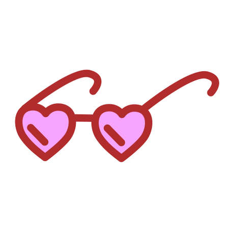Fashionable heart-shaped sunglasses. Valentine icon. Vector illustrationのイラスト素材