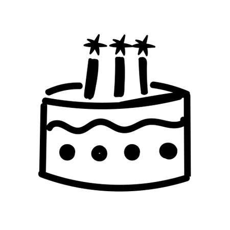 Birthday cake with candles icon. Vector illustrationのイラスト素材