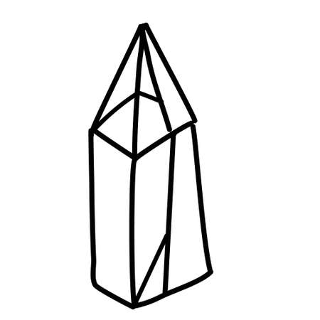 Crystal doodle illustration isolated on white. Vector.のイラスト素材