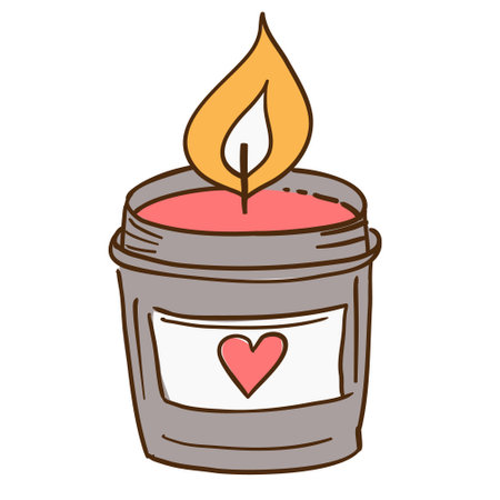 burning candle. Aromatherapy spa vector illustrationのイラスト素材
