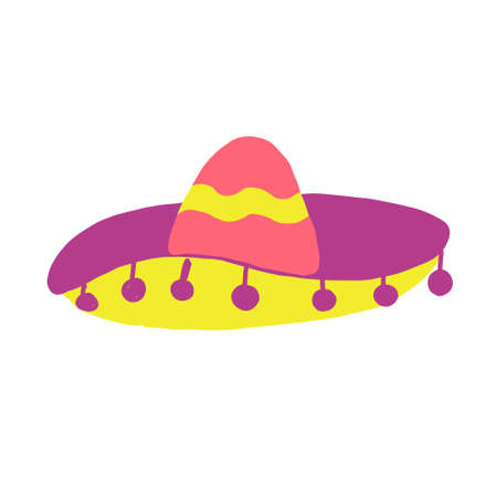 Colorful sombrero hat. national accessory. vector illustration.のイラスト素材