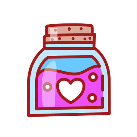Colorful magic bottle with potion. Vector illustration.のイラスト素材