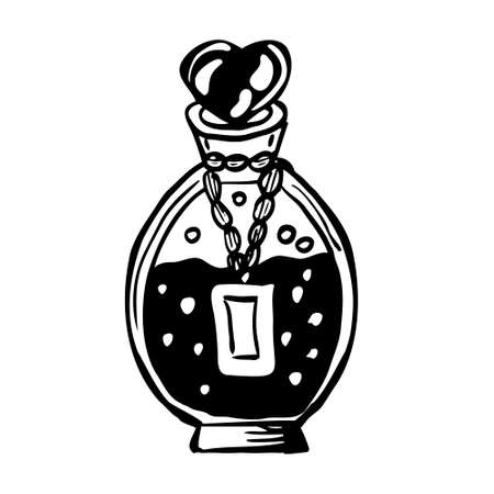 Hand drawn magic bottle isolated on white.のイラスト素材