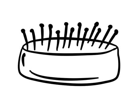 Hand-Drawn cosmetics brush. Doodle vector illustration. Make upのイラスト素材